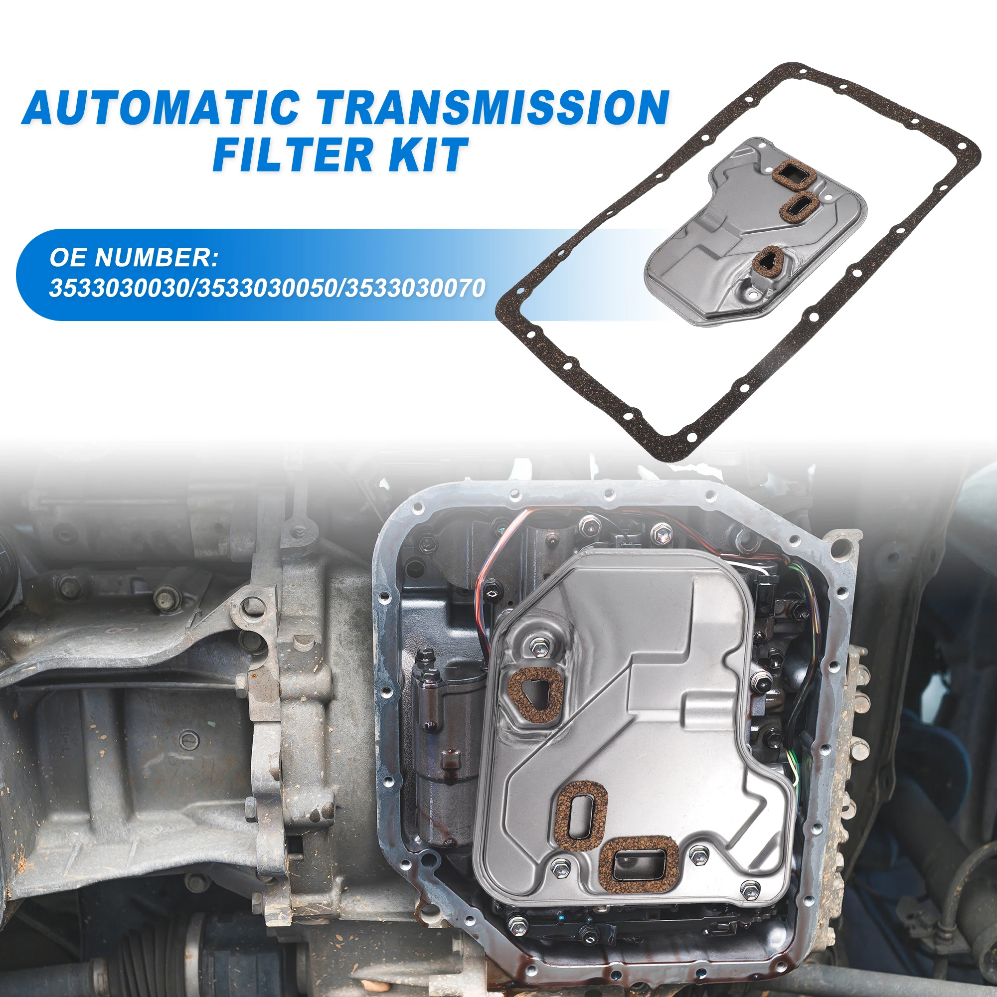 Automatic Transmission Filter CVT Oil Cooler Filter Oil Pan Gasket Kit Fit for Lexus LS430 2001-2003 No.3533030030 UXCELL