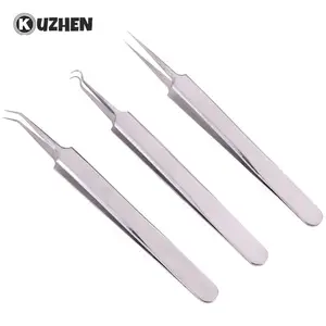 Image for 3pcs Acne Needle Tweezers Bend Head Blackhead Blem 