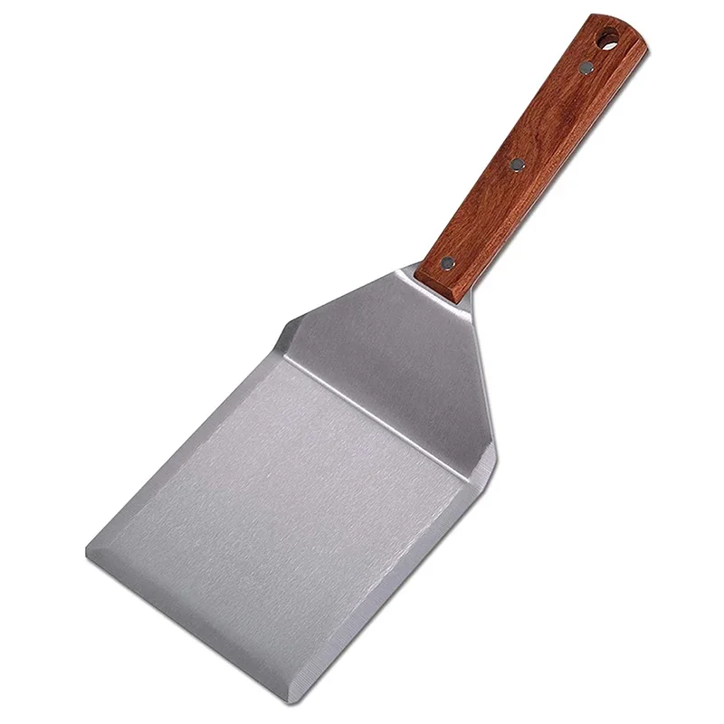 Stainless Steel Large Grill Spatula with Cutting Edges, Kitchen Griddle Accessories, Pancake Burger Turner Scraper Tool for BBQ