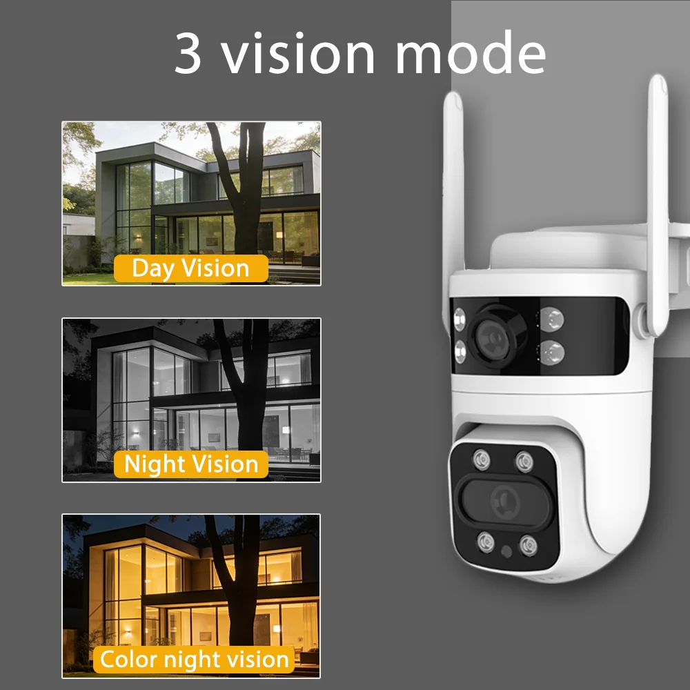 1-4pcs Y111 2K Dual Lens PTZ Outdoor Security Camera WiFi AI Human Detection Color Night Vision Two-Way Audio Smart Home Camera 3
