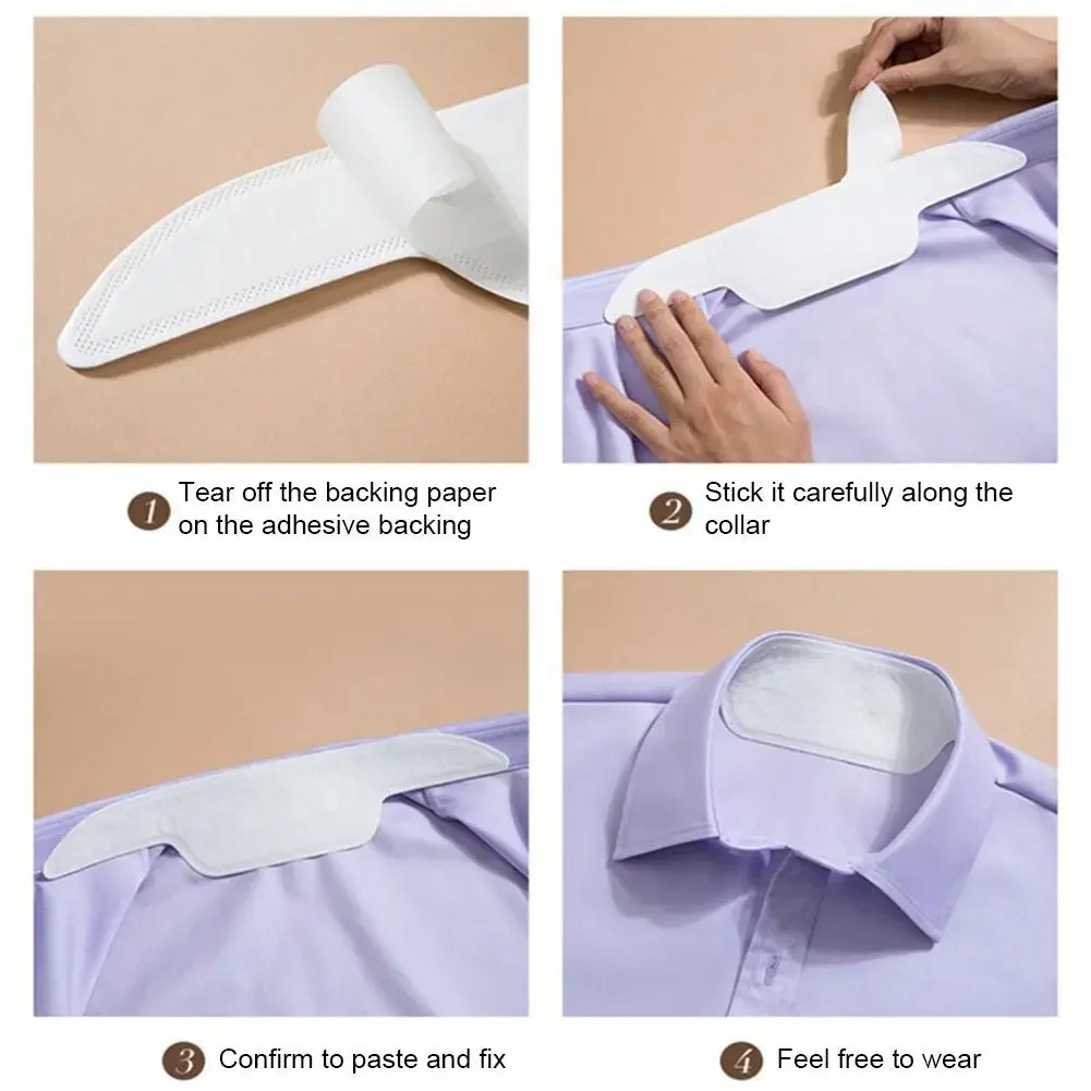 10pcs White Anti-Dirty Sweat Sticker Shirt Collar Disposable Deodorants Suit Unisex Stickers Absorbing Sweat Anti-Sweat Pad