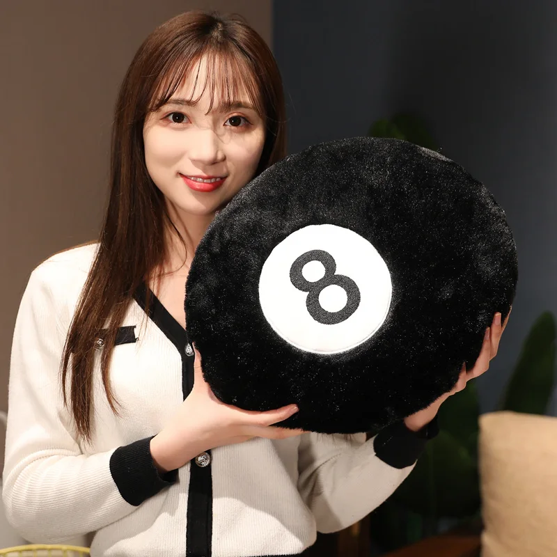Nice Simulation Billiards 8 Ball Plush Pillow Stuffed Soft Toy Eight Pool Players Home Decor Indoor Sport Creative Gift