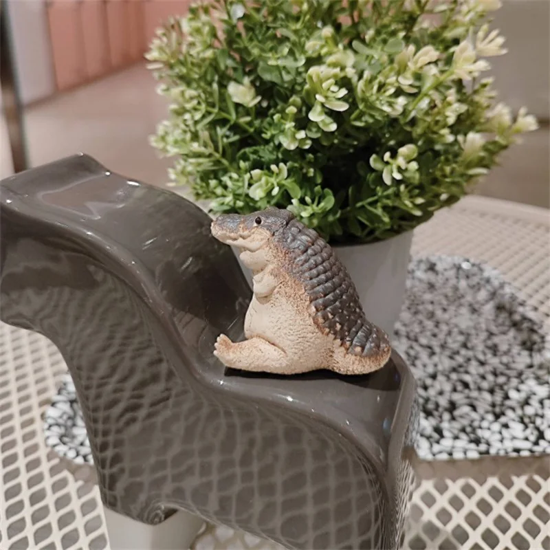 Tea Pet Purple Clay Handmade Crocodile Tea Figurine Household Supply tea pet ornaments