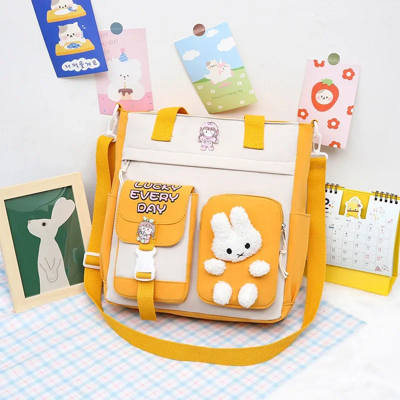 حقيبة دروس لطلاب المدارس الابتدائية والثانوية ، حقيبة كتف قماشية ، حقيبة رسول للفتيان والفتيات