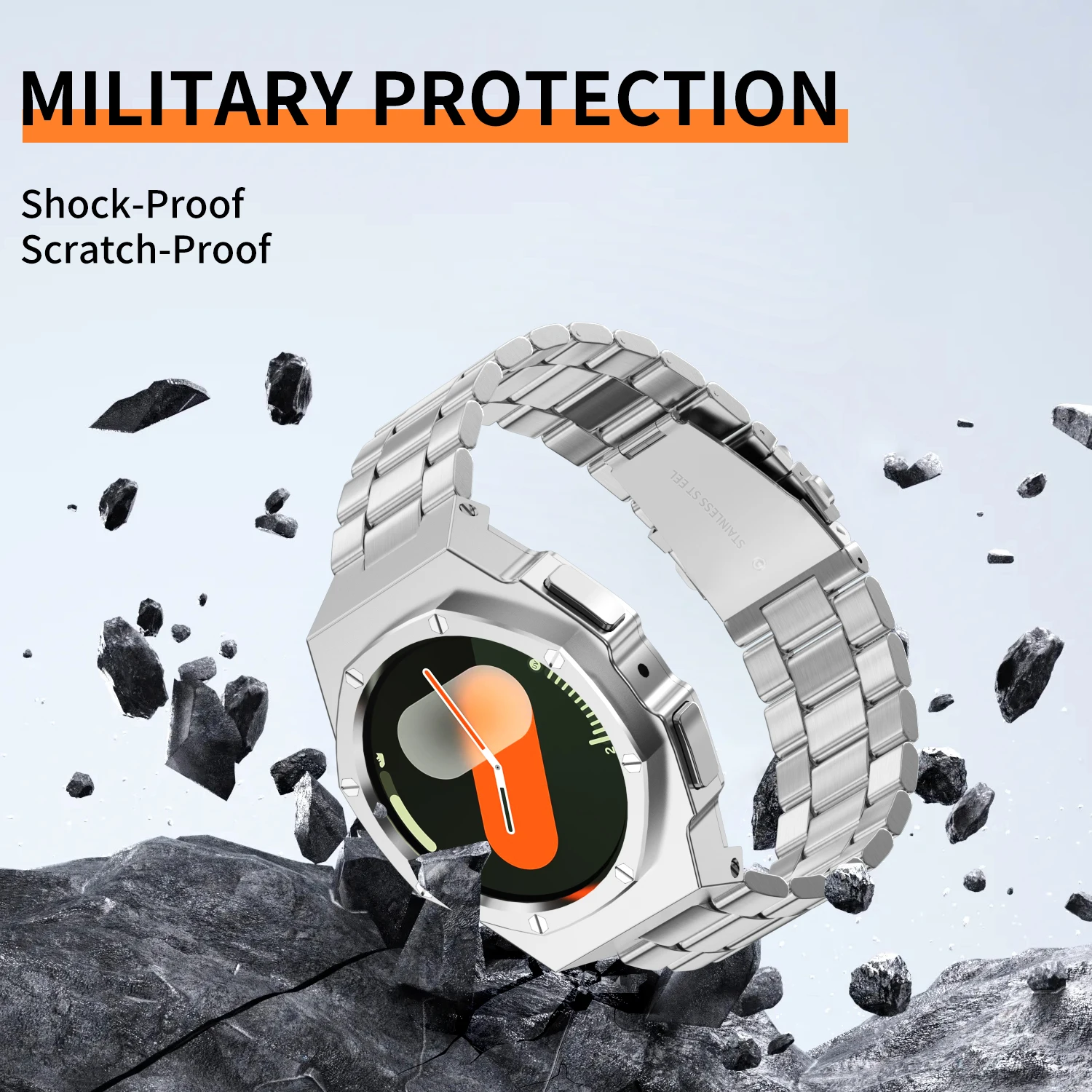 Stainless Steel Modification Kit with Metal Strap & Protective Cover
