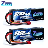 1/2units Zeee 5200mAh 7.4V 50C Lipo Batteries for RC Car 2S RC Lipo Battery with T Plug For RC Drone Car Truck Helicopter Boat 1