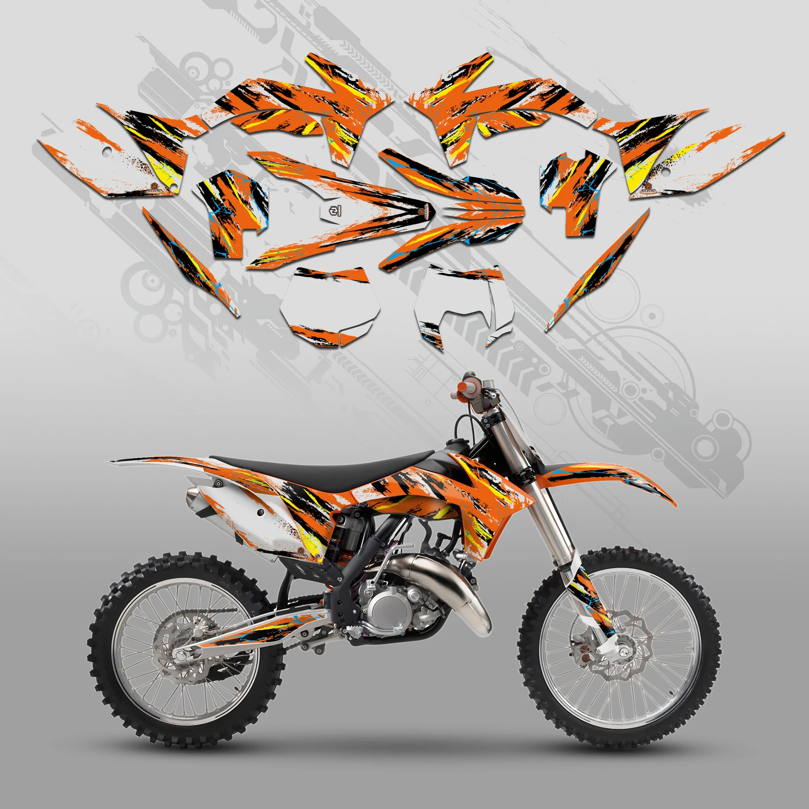 Für KTM SX 125 SXF 250 SXF 450 SX SX-F 2011-2012 XCW 300 XC-W 250 2013 Motocross Grafiken Hintergrund Aufkleber Aufkleber Anpassen – Detail 10