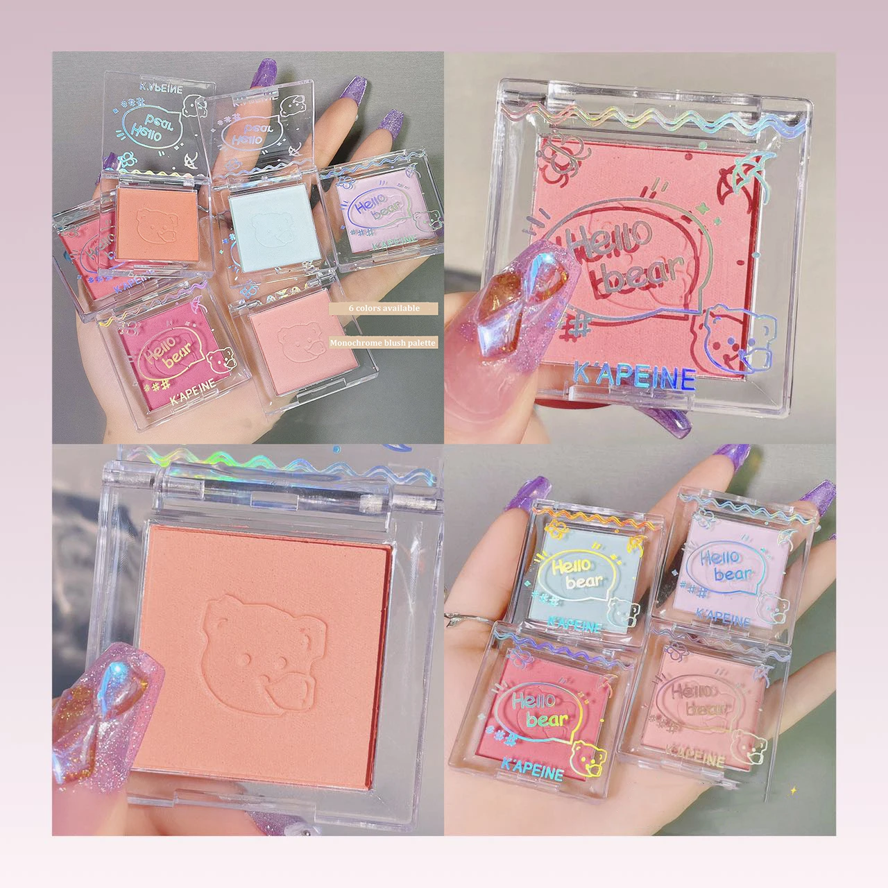 Monochrome Blush Palette Rose Hawthorn Cheek Tint Blusher Powder Natural Face Makeup Matte Peach Rouge Contour Shadow Palette 6