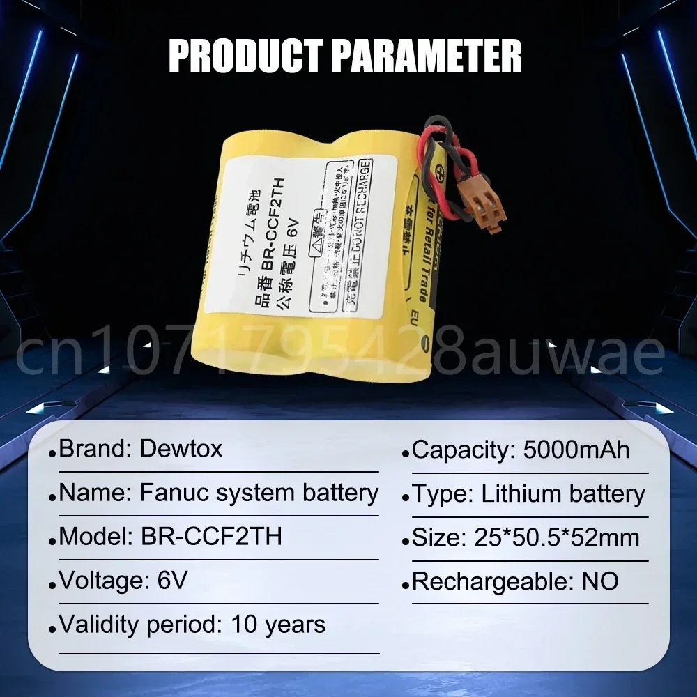 10PCS BR-CCF2TH Original 6V 5000mah Lithium Batteries with W/2P Plug for CNC Machine Tools PLC FANUC Systems