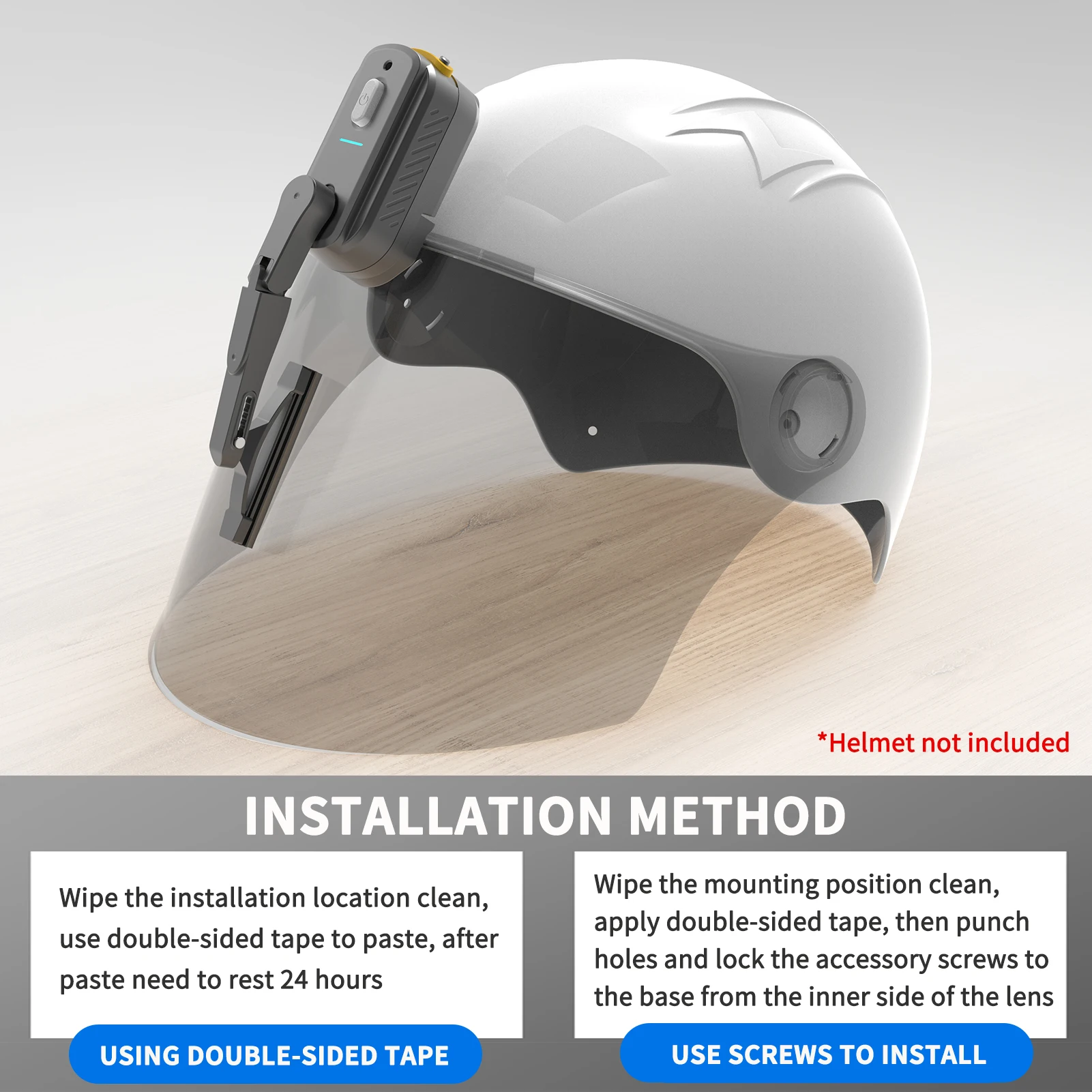 Rechargeable Motorcycle Helmet Wiper Universal Waterproof helmet windshield wiper Compatible with Most Visor