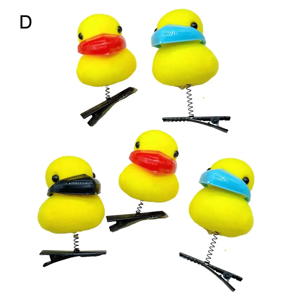 Cute Hair Accessory 5pcs Cute Plush Duck Hair Clip Set for Girls Funny Christmas Gift Little Yellow Duck Hairpin for Children