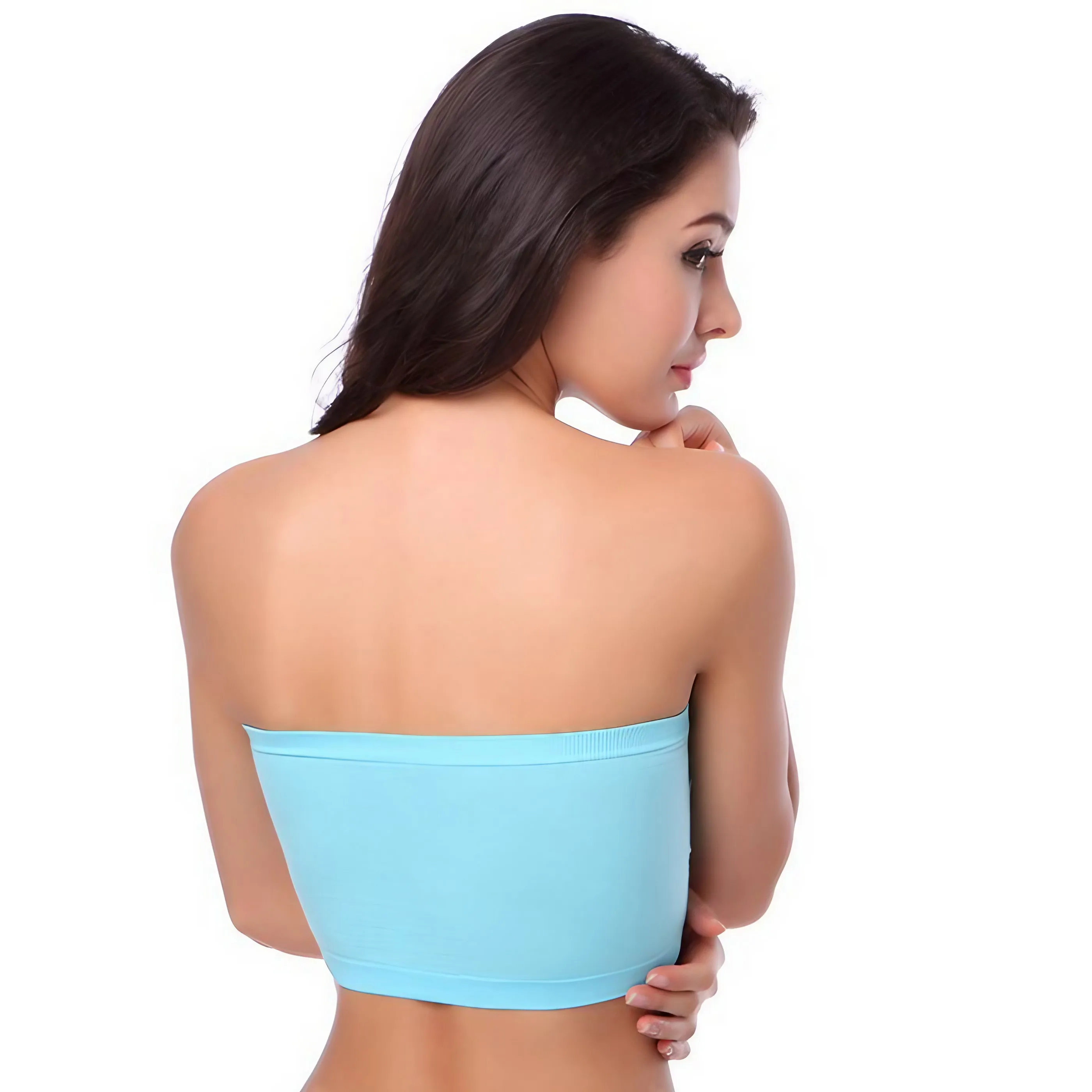 Back-supporting one-piece strapless basic bandeau bra with no shoulder straps invisible for base layer undergarment 1pcs ws04 women lingerie bra