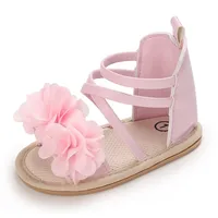 Infant Baby Girls Casual Sandals, Flower Patchwork Bandage Soft Sole Non-Slip Princess Flat Shoes 0-18M 3