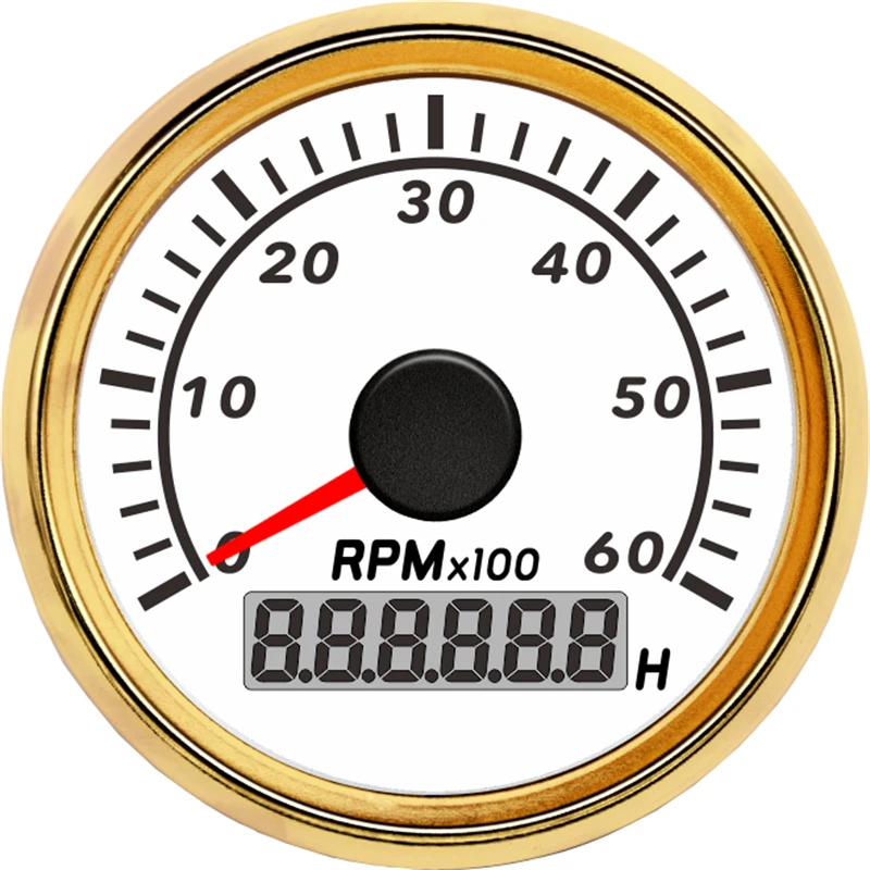 Nowy typ automatycznych obrotomierzy 52mm 0-6000 obr./min mierniki obrotowe do łodzi z 8 rodzajami podświetlenia kolorów i godzin 9-32v