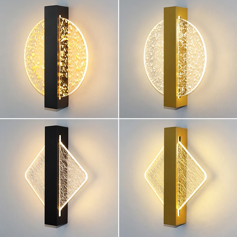 sconce light fixture LED Wall Lamp Laser Acrylic Modern Nordic Sconce Lamps LED Indoor Wall Lights Bedroom Living Room Bedside Light 27cm 6W 85-265V wall mounted lights