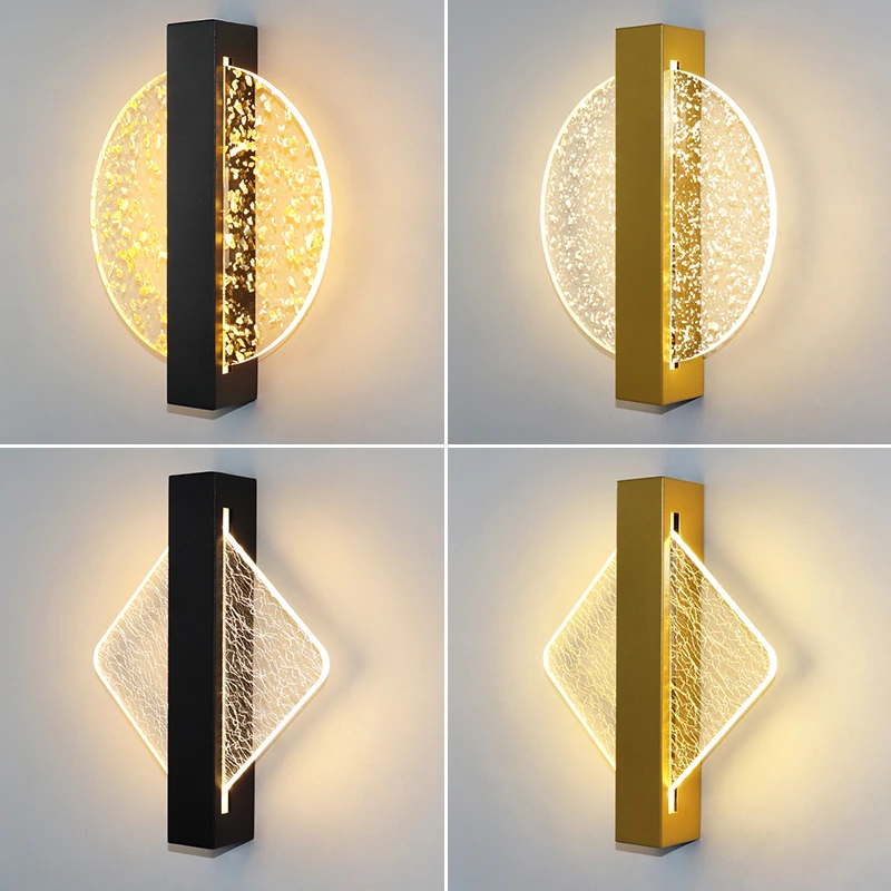 Modern Acrylic LED Wall Lamp Luxurious LED Indoor Wall Light Nordic Sconce Lamp Living Room Bedroom Bedside Light 10W AC85-265V wall lights for bedroom