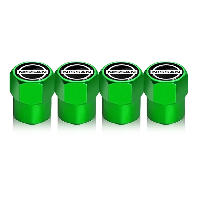 4pcs New Metal Wheel Tire Valve Caps Wheel Caps for Nissan Qashqai X J10 J11 Trail Tiida Teana Skyline Juke X-trail t32 Almera Green