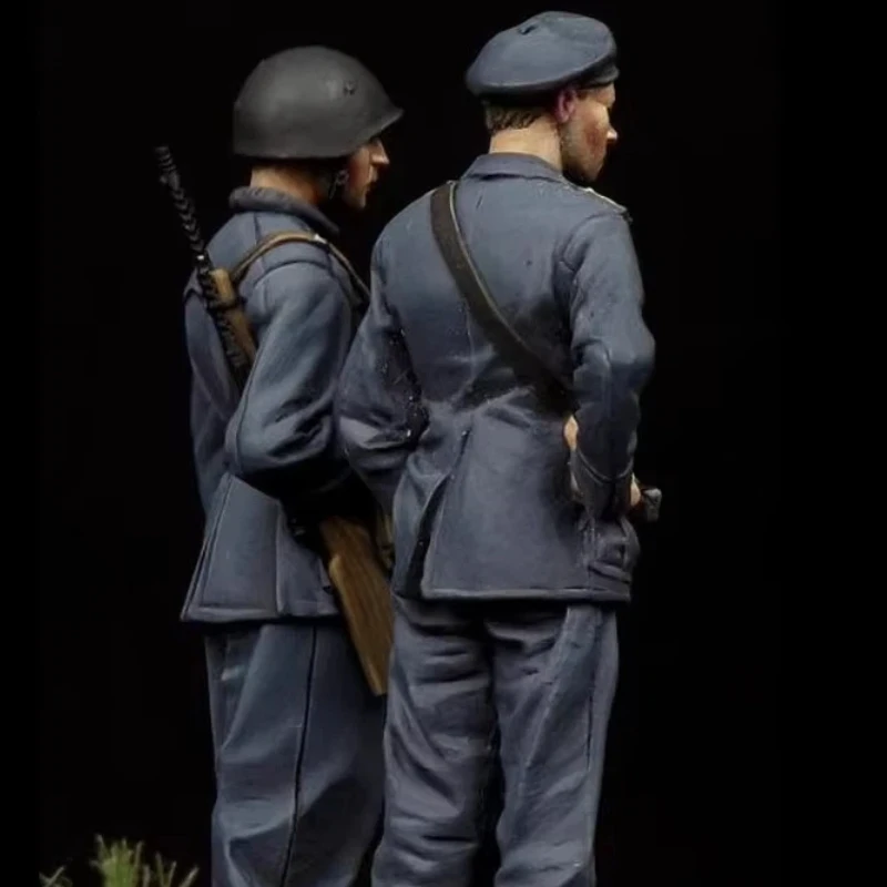 1/35 수지 군인 모델 키트 사령관 군인 2인 흰색 모델 수제 3 조립되지 않은 도색되지 않은 Gk 모델 매니아