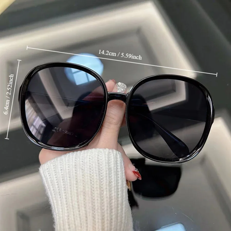 Modische Vintage Quadratische Sonnenbrille für Damen, Retro Sonnenbrillen, Schwarze Verspiegelte Brillen, Markendesigner Farbverlauf Oculos De Sol – Detail 5