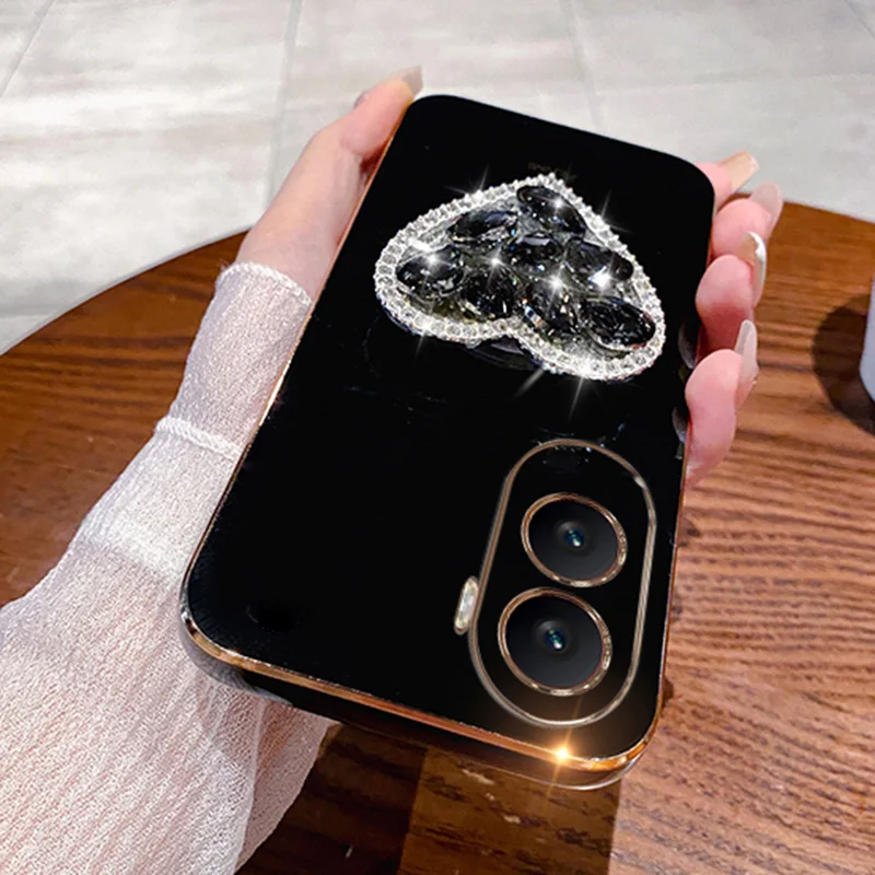 Plating Case For Samsung A34 A54 A53 A32 A33 A22 A13 4G 5G A12 A73 A25 A31 A21S A14 A52 Heart Diamond_voghion.com