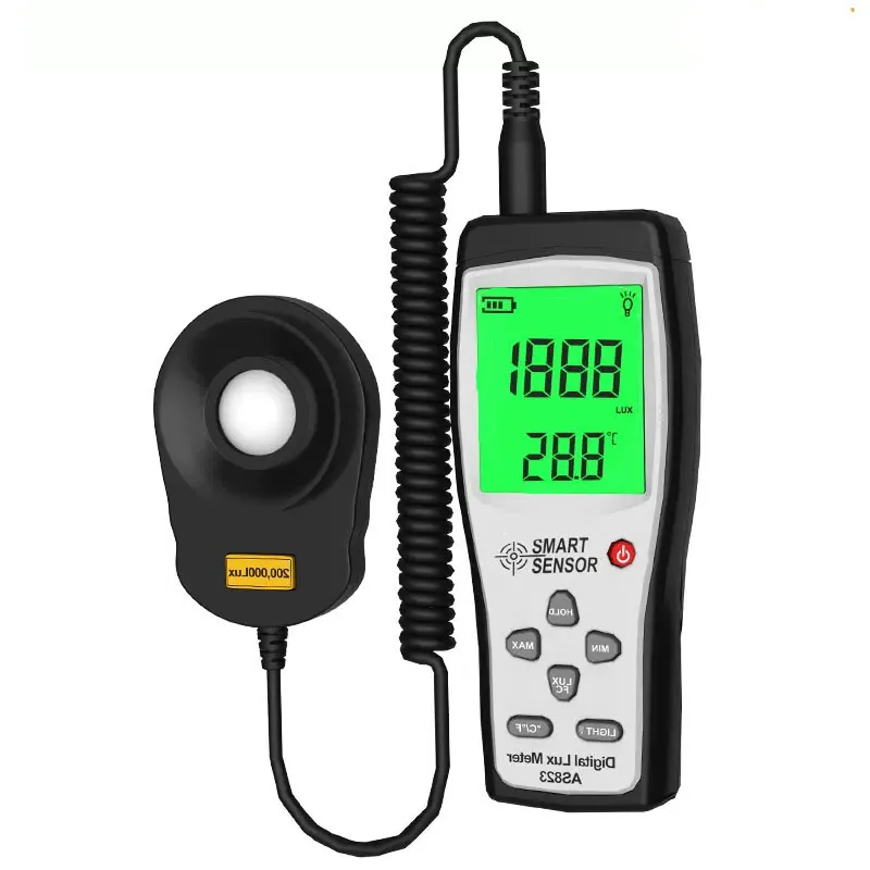 AS823 Digital Lux Meter Light Meter Illuminance Flow Light Measurement 1~100.000lux
