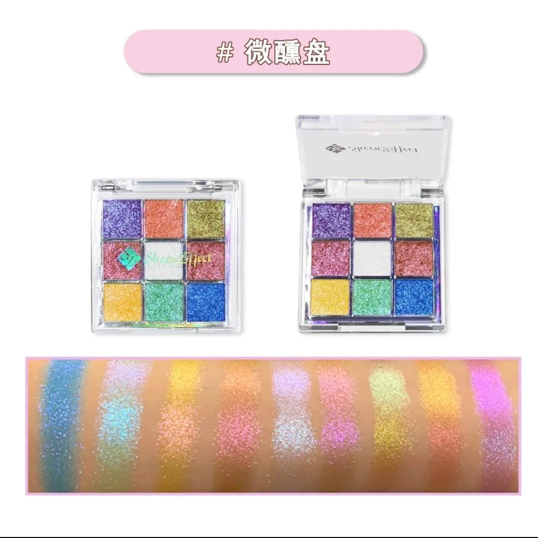 Sheeneffect 9 color eyeshadow plate chameleon delicate and shimmer eyeshadow makeup cosmetics