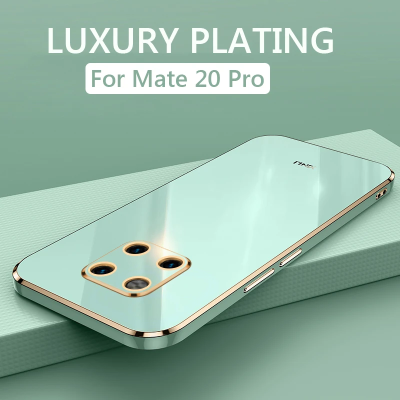 Luxury Square Plating Phone Case For Huawei Mate 20 Pro Mate20 Pro 20 X 20X ShockProof Soft TPU Silicone Back Cover