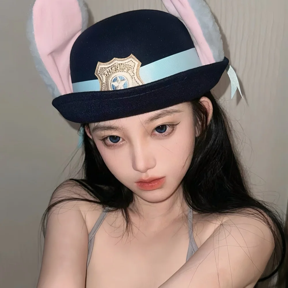 Sheriff-Hut mit biegbarem Hasenohren, Film, Cosplay, Kostümzubehör, Halloween-Kostüm, Party, Anime, Kaninchen, Polizist, Kopfbedeckung – Detail 7