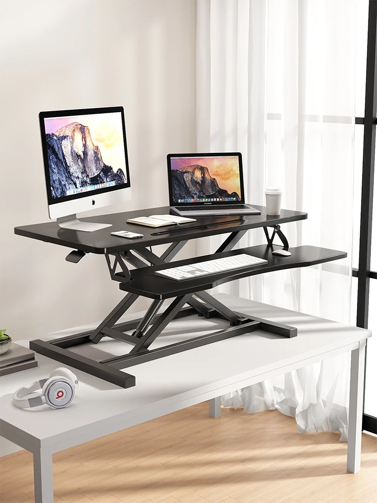 Standing Lifting Table Computer Desks Desktop Increase Notebook Desktop Household Folding Bracket Simple Portable Durable Strong adjustable cabinet lifting bracket height leg jack support positive and negative screw furniture increase 18 45cm