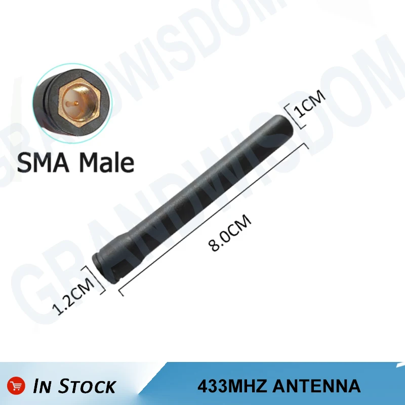 GWS 433MHz 안테나 8cm 3dBi SMA Male 로라 안테나 21cm RP-SMA - UFL 변환 어댑터 LoRaWAN 메쉬태스틱 네트워크용 RG0.8 피그테일 px4 케이블