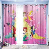 Curtain Princess Cartoon 3D Print Bedroom Living Room Window Blackout Partition Style Home Decoration 1