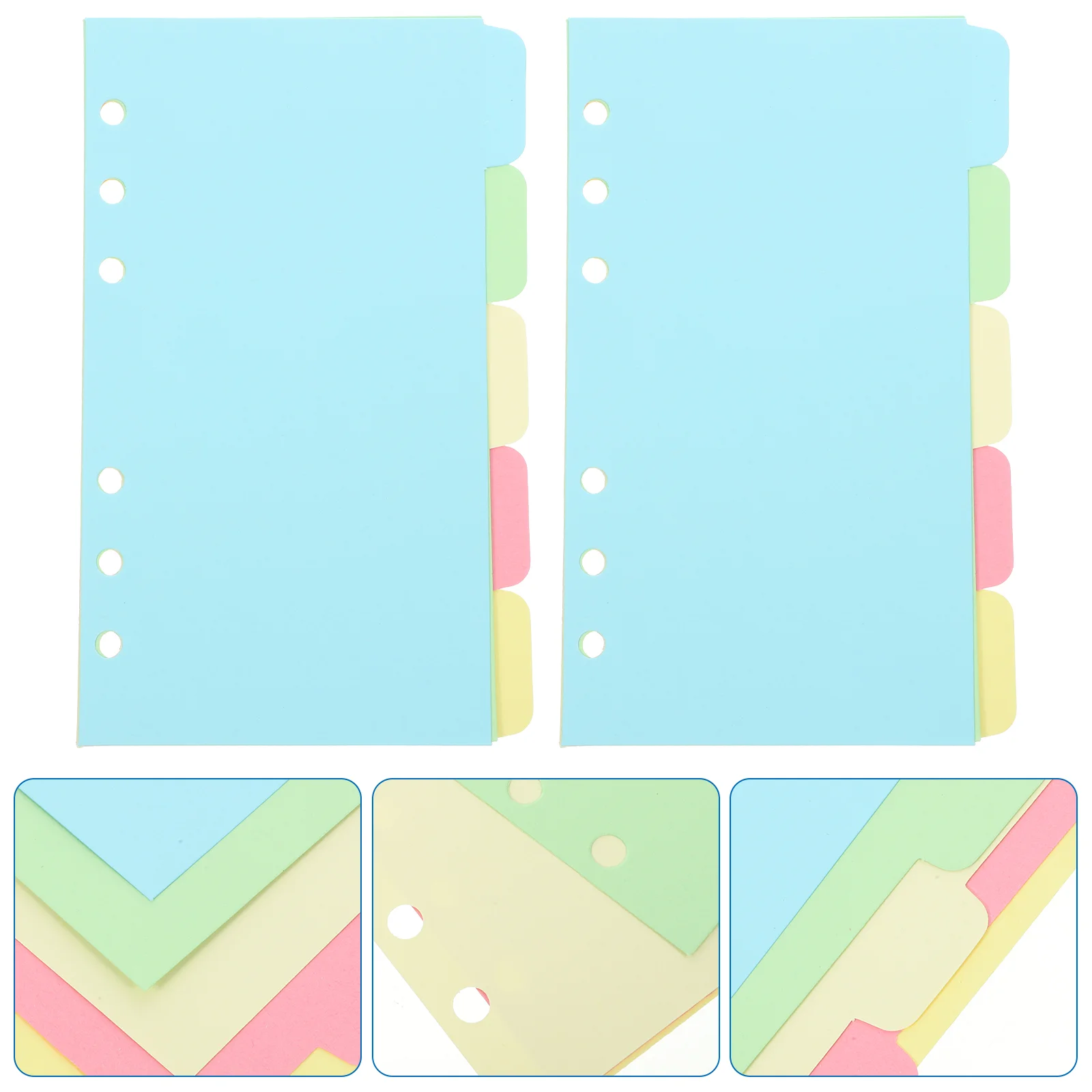 단색 6 홀 인덱스 느슨한 잎 책 페이지 페이지 분류 라벨, 바인더 클립, 페이지 다운용 분배기, 10 개