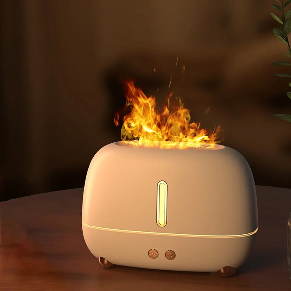 Kinscoter 아로마 디퓨저 가습기 초음파 쿨 미스트 메이커 분무기 Led 에센셜 오일 불꽃 램프 디퓨저