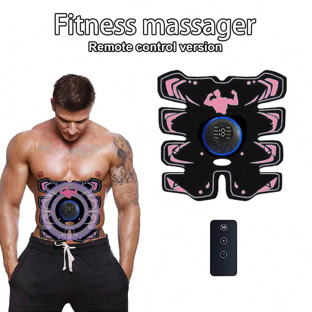 New Wireless Smart Ems Abdominal Muscle Trainer Arm Waist Abdomen 3-in-1 Fitness Device USB Rechargeable Electric Body Shaper