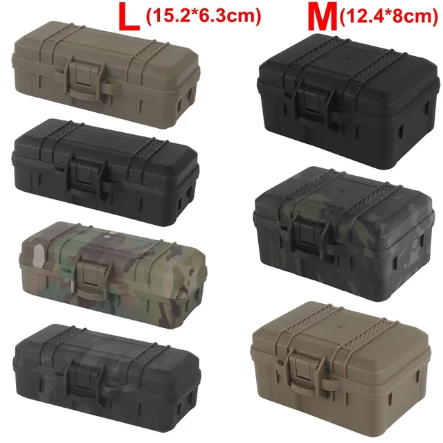 Tactical Storage Box Two Size Outdoor Multifunction Versatile Laser Protective EDC Medicine Flashlight Waterproof Storage Case 1