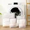 Mesh Washing Bag with Carrying Handle Large Capacity Foldable Zippered Underwear Clothes Mesh Laundry Bag Travel Garment Pouch 2