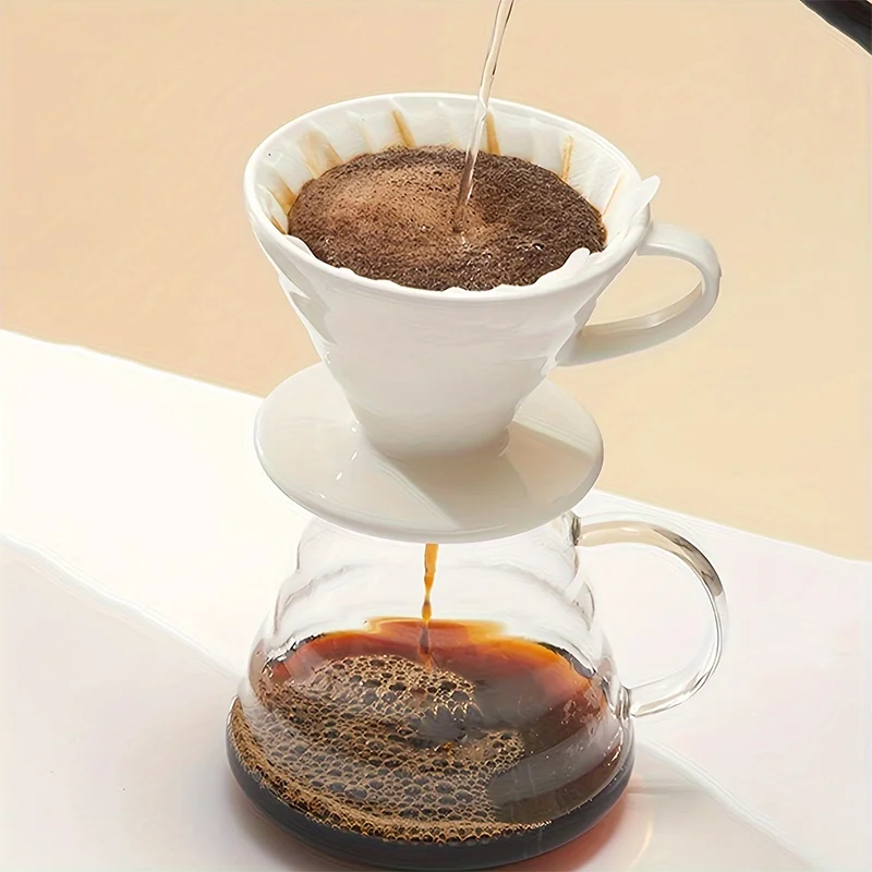 40/120 PCS V-shaped Coffee Filter Paper Coffee Cup Filter Paper 1-4 Pieces of Hand Brewed Coffee Pot Filter Paper Coffee Pot