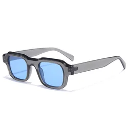 Luxury Transparent Retro Designer Sunglasses - Trending Blue Green UV400 Shades (As picture)