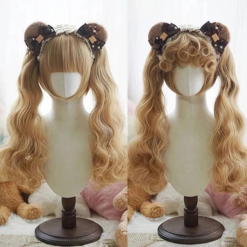 Synthetic Lolita Wig Long Wavy Ponytails Anime Sollar Moon