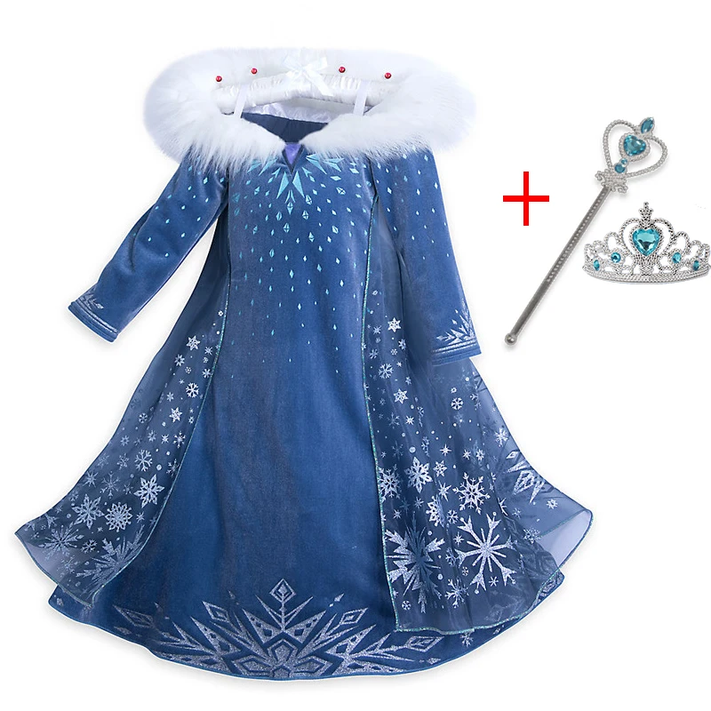 Queen Elsa Princess Dress for Girls 2024 New Halloween Costumes for Birthday Party Ball Gown Carnival Cosplay Clothing 3-10Y Kid