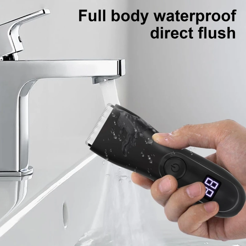 Electric Groin Hair Trimmer for Men Body Groomer & Pubic Waterproof Hair Trimmer