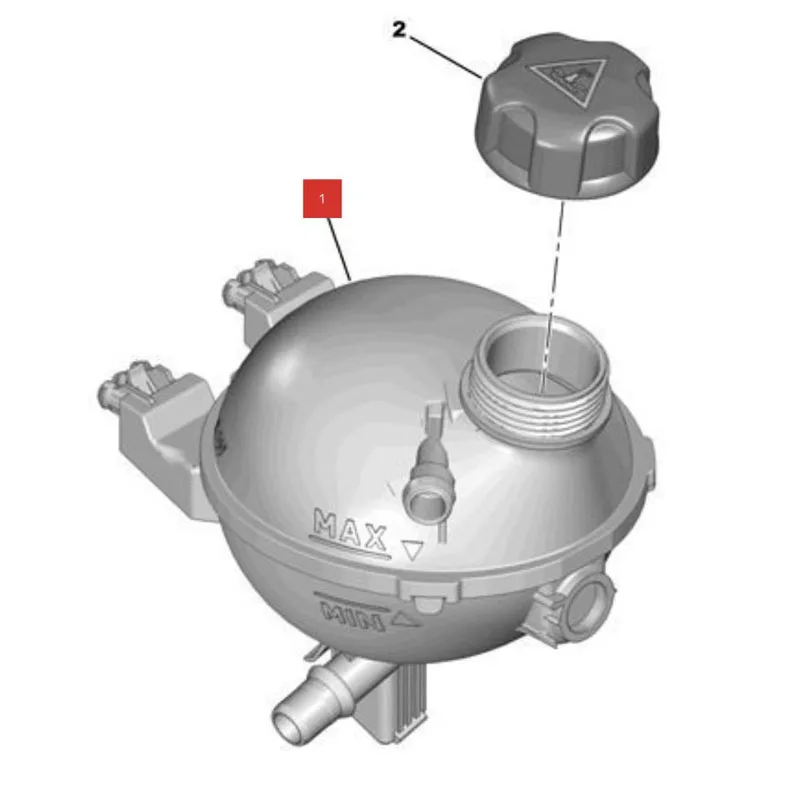 9800777280 For Peugeot 1007 207 208 2008 301 Citroen C2 C3 C4 C-Elysee DS3 Engine degassing tank,Expansion Pot Coolant Kettle