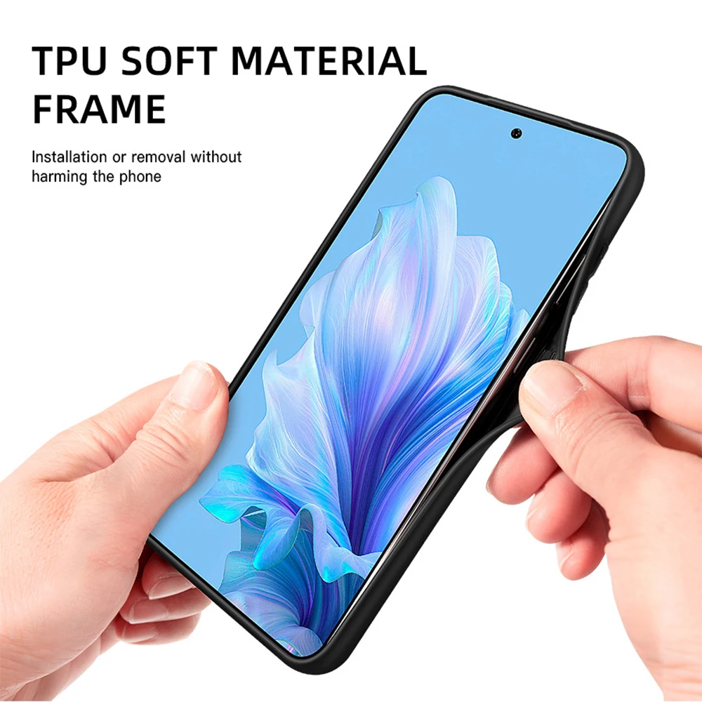 Retro Leather Texture Magnetic Soft Frame Back Cover