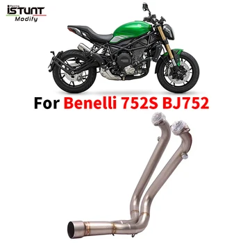 Motorcycle Exhaust Full System Slip On For Benelli 752S Escape Modified Stainless steel Front Link Pipe Connect Original Muffler