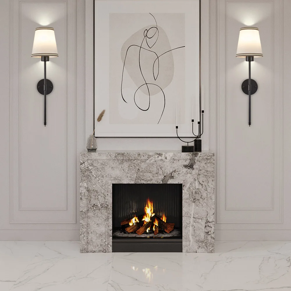 مجموعة شمعدان حائط تعمل بالبطارية مكونة من وحدتين،...