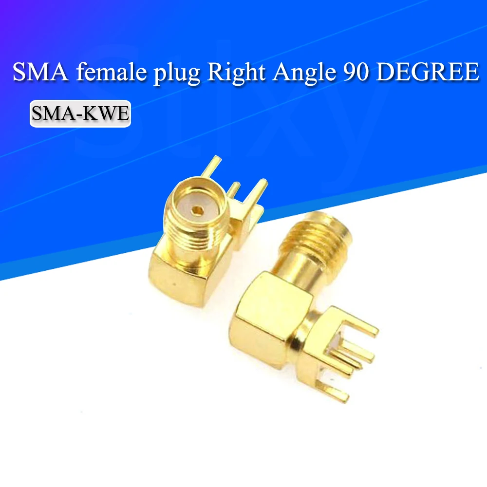 5PCS SMA femmina spina ad angolo retto 90 gradi SMA-KWE connettore per montaggio su PCB adattatore RF