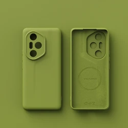 Wireless Charge Magnetic Slim Liquid Silicone Phone Case - Soft Protective Cover for Honor 200 (DKGreen)