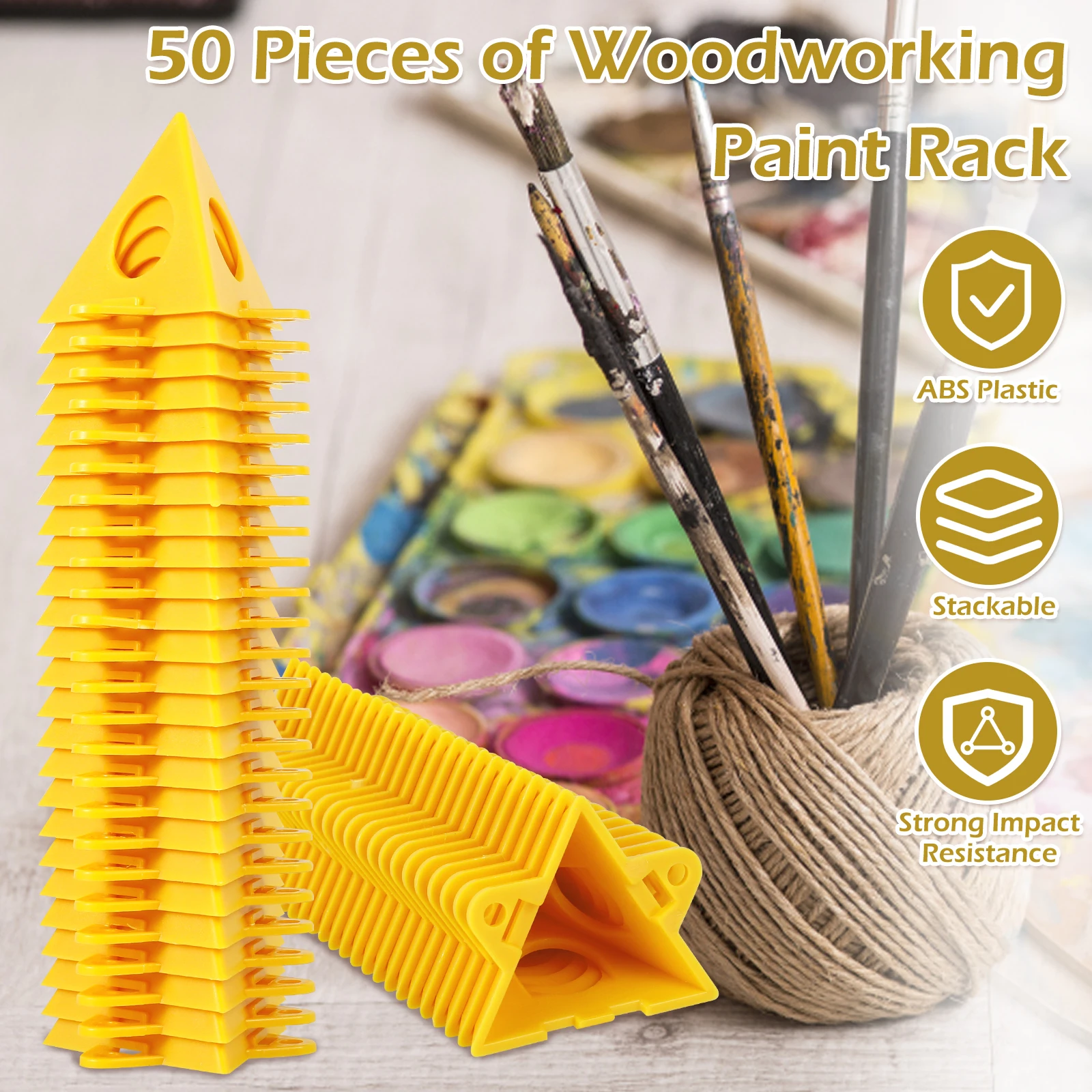 Paint organizer 50Pcs Pyramid Stands Triangle Stands Paint Tool Plastic Mini Cone Paint Reusable Painting Pads Feet High Canvas Support