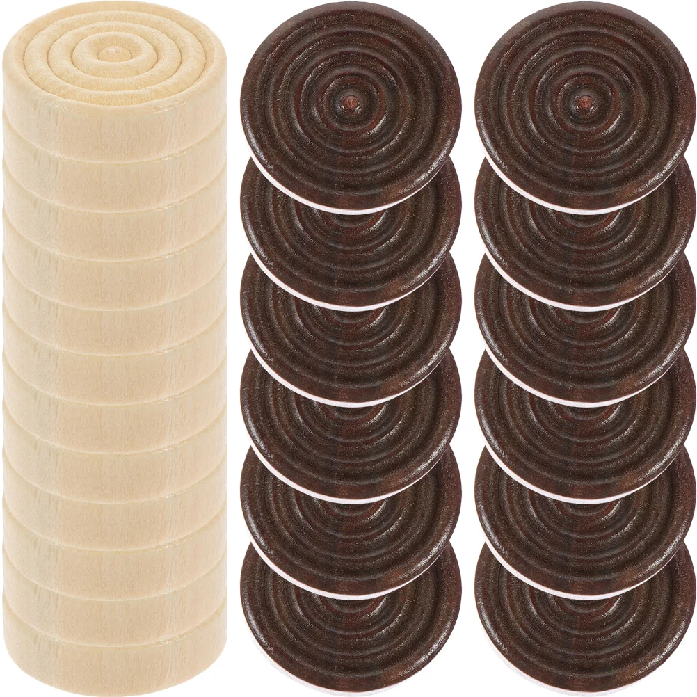 Chess Pieces 24 Pcs Chess Pieces Wooden Pieces Replacement Checkers Game Tokens Board Game Accessories Chess Games Entertainment board game magnetic chess set wooden chess table games chess pieces and board game replacement pieces