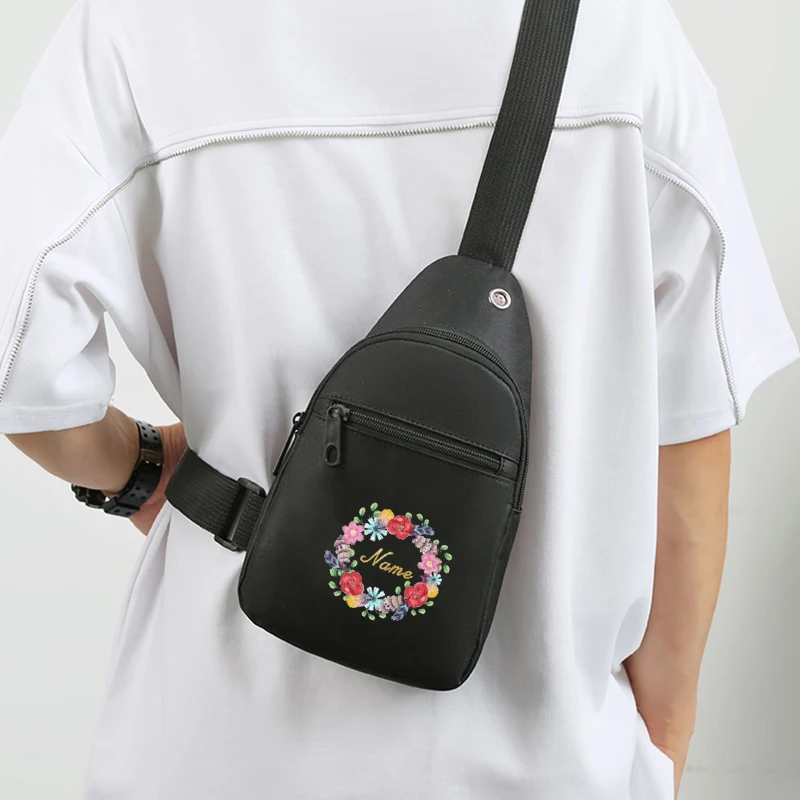 Neutral Square Chest Bag for Men and Women Travel